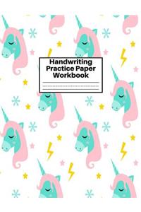 Handwriting Practice Paper Workbook