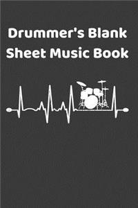 Drummer's Blank Sheet Music Book