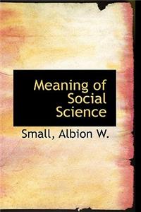 Meaning of Social Science