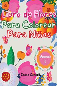 Libro para colorear de flores para niñas