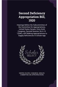 Second Deficiency Appropriation Bill, 1920