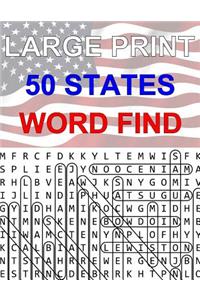 50 States Large Print Word Find