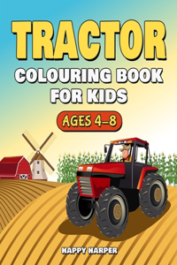 Tractor Colouring Book For Kids Ages 4-8