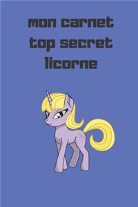 mon carnet top secret licorne