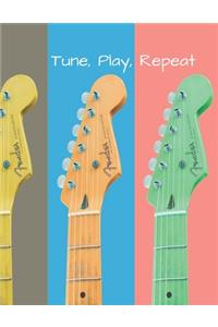 Tune, play repeat - fenders guitar tabs sheet music notebook