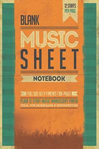 Blank Music Sheet Notebook