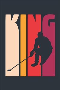 Vintage Hockey Notebook 'Hockey King' - Boys Hockey Writing Journal - Hockey Player Gift - Retro Hockey Diary