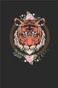 Tiger With Flowers