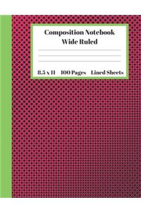 Composition Notebook Wide Ruled Lined Sheets