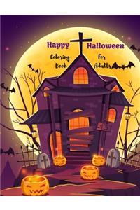 Happy Halloween Coloring Book For Adults