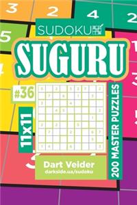 Sudoku Suguru - 200 Master Puzzles 11x11 (Volume 36)