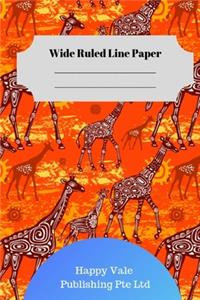 Cute Giraffe Theme Wide Ruled Line Paper