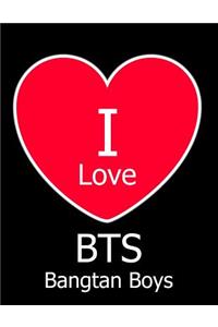 I Love BTS Bangtan Boys: Black Notebook/Journal for Writing 100 Pages, BTS Gift for Boys and Girls