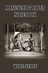 MANUSCRIPT PAPER NOTEBOOK wide staff