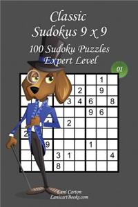 Classic Sudoku 9x9 - Expert Level - N°1: 100 Expert Sudoku Puzzles - Format easy to use and to take everywhere (6"x9")