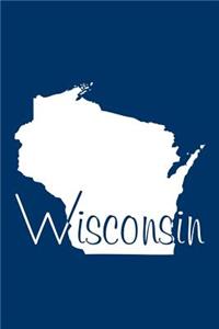 Wisconsin - Navy Blue Lined Notebook with Margins