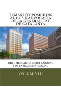 Volum VIII Temari Oposicions Cos Advocacia Generalitat de Catalunya