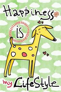 Bullet Journal Notebook for Dog Lovers, Happiness Is My Lifestyle Yellow Dog 4