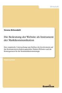 Bedeutung der Website als Instrument der Marktkommunikation: Eine empirische Untersuchung zum Einfluss des Involvements auf das Konsumentenverhalten gegenüber Marken-Websites und die Konsequenzen für die Kommu