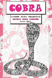 Libros para colorear - Nivel fácil - Animal para adultos - Cobra