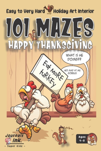 Thanksgiving Maze Book for Kids Ages 4-8