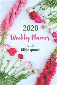 2020 Weekly Planner with Bible Quotes One Week Per Page