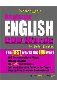 Preston Lee's Beginner English 800 Words For Italian Speakers