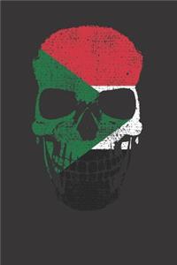 Sudan Flag Halloween Skull Notebook Journal