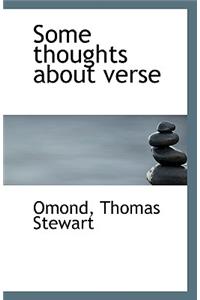 Some Thoughts about Verse