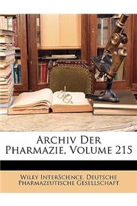 Archiv Der Pharmazie, Volume 215