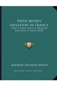 Paper Money Inflation In France