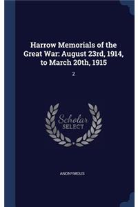 Harrow Memorials of the Great War