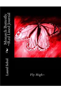 Monarch Butterfly Red Lined Journal