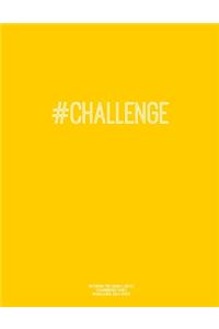 Notebook for Cornell Notes, 120 Numbered Pages, #CHALLENGE, Gold Cover