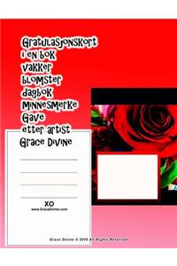 Gratulasjonskort i en bok vakker blomster dagbok minnesmerke Gave etter artist Grace Divine
