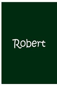 Robert - Green Personalized Journal / Notebook / Blank Lined Pages / Soft Matte