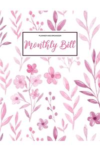 Planner and Organizer Monthly Bill