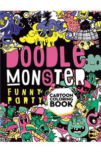Doodle Monster Funny Party Cartoon Coloring Book