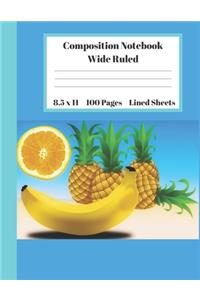 Composition Notebook Wide Ruled Lined Sheets