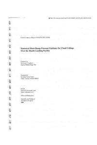 Statistical Short-Range Forecast Guidance for Cloud Ceilings Over the Shuttle Landing Facility