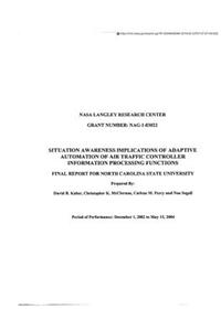 Situation Awareness Implications of Adaptive Automation of Air Traffic Controller Information Processing Functions