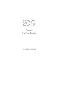 2019 Planner for Fine Artists