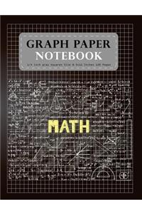 Graph Paper Notebook 1/4 inch gray squares Size 8.5x11 Inches 120 Pages