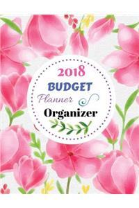 Budget Planner Organizer 2018: Budgeting Planner 2018: Planner Journal Notebook, Weekly Expense Tracker, Bill Organizer, Business Money Personal Finance Journal Planning Workbook. Pink Floral Cover.(Budget Planner Organizer 2018). (Expense Tracker