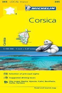 Corse-du-Sud, Haute-Corse - Michelin Local Map 345