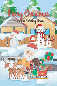 Merry christmas snowman coloring book