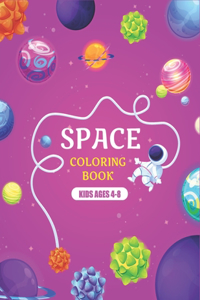 Space Coloring Book Kids Ages 4-8