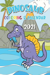 Dinosaur Coloring Calendar 2021