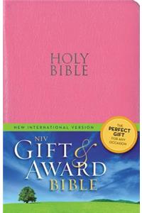 NIV, Gift and Award Bible, Leather-Look, Pink, Red Letter Edition