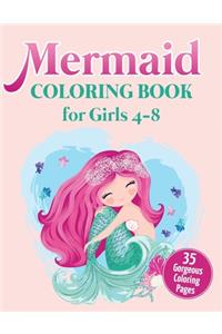 Mermaid Coloring Book for Girls 4-8